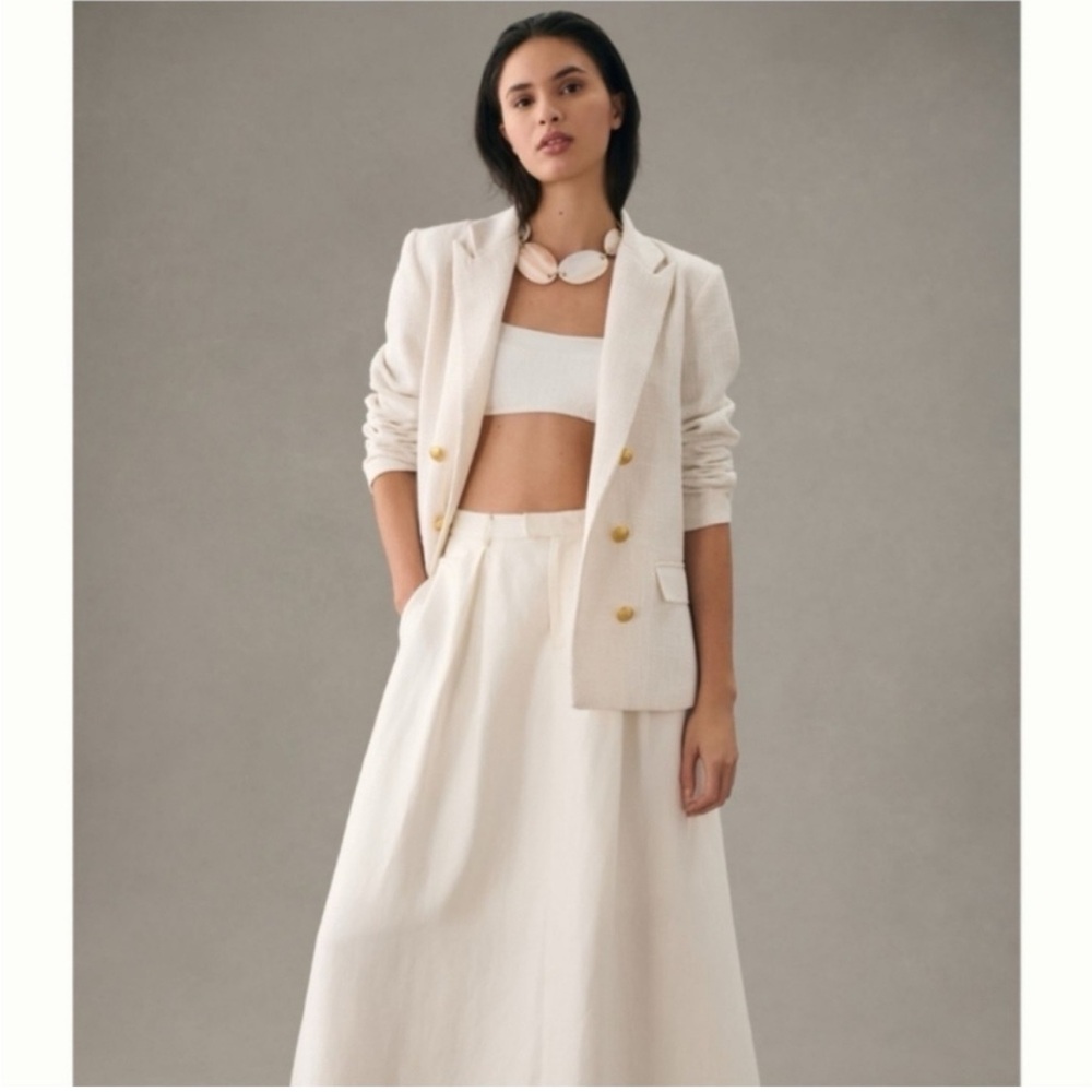 bishop + young white parker blazer gold buttons Anthropologie